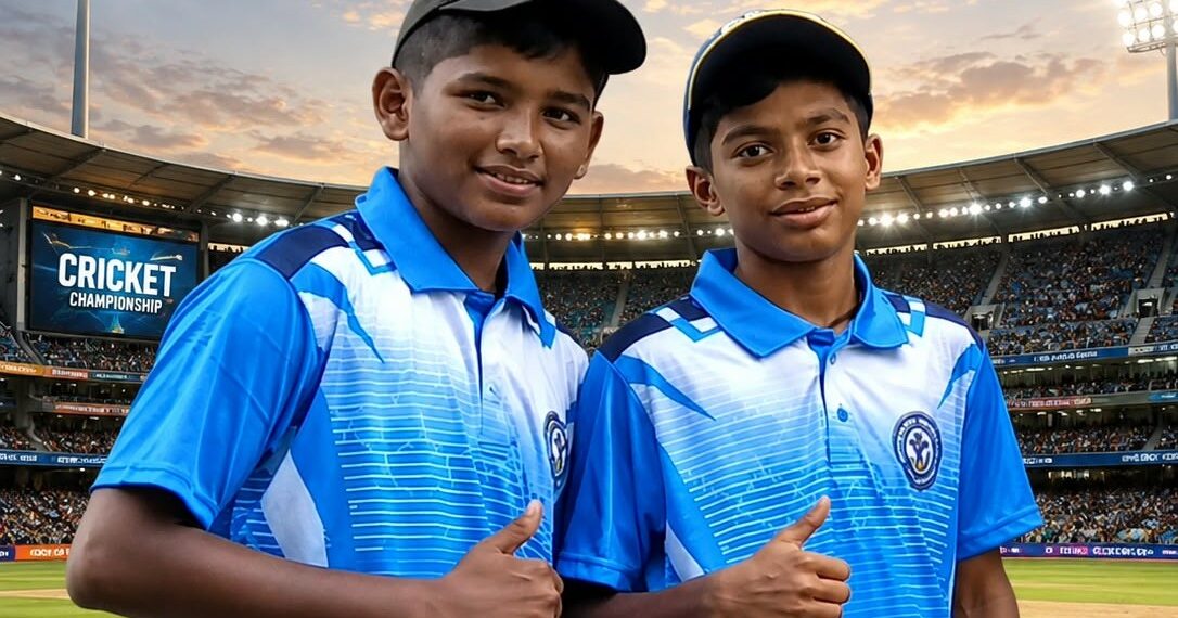 Shrish and Advait selected for tennis cricket tournament