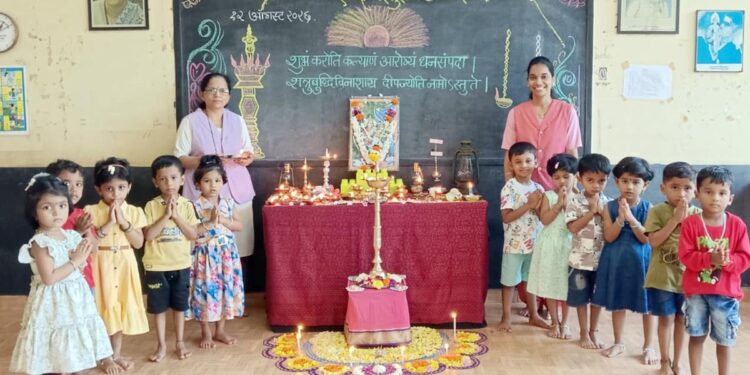 Deepa puja at Anandibai Abhyankar Children's Temple