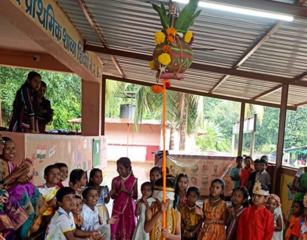 Dahi Handi festival in Shivne school