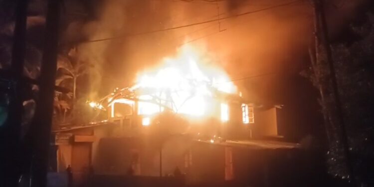 Fire at Bamne's house in Guhagar