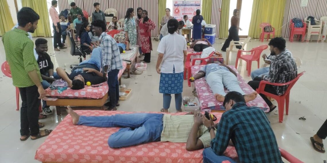 Blood donation camp at Velaneshwar