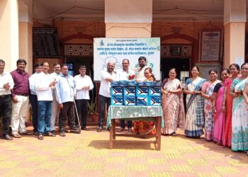 Gift of fans to Guhagar School