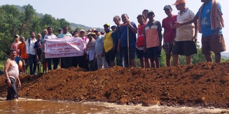 Villagers built a 20-meter check dam